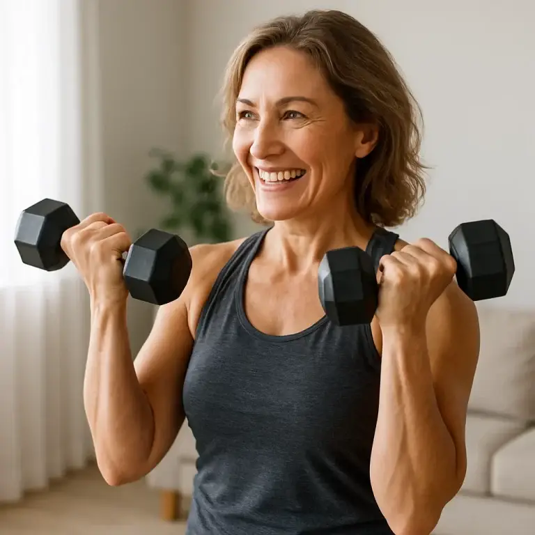 woman lifting weights