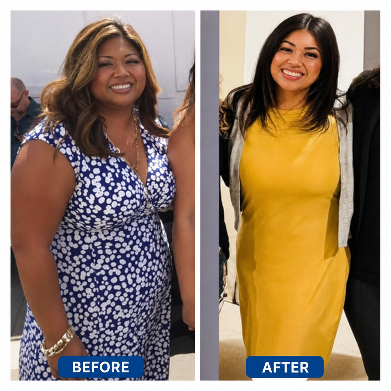 Olivia before and after her personal wellness transformation